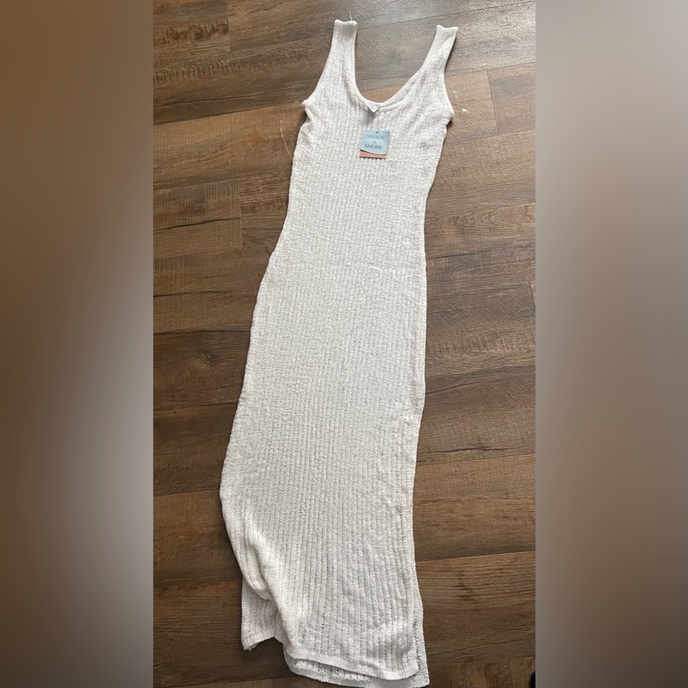 Shade & Shore Textured Cream/white swim suit cover up
